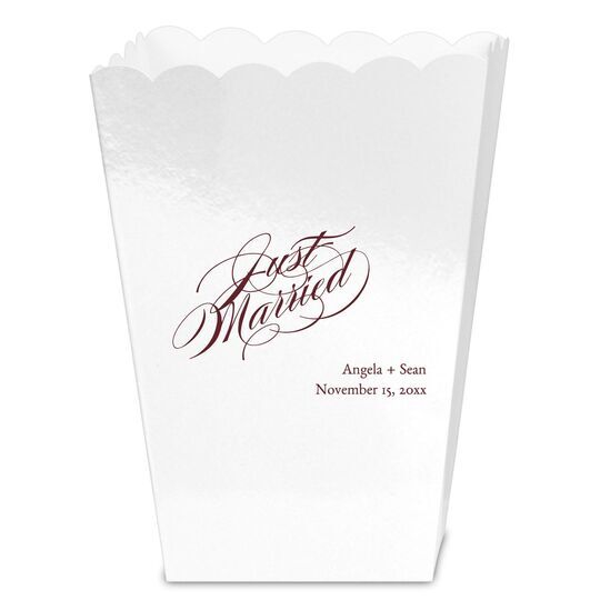 Romantic Just Married Mini Popcorn Boxes